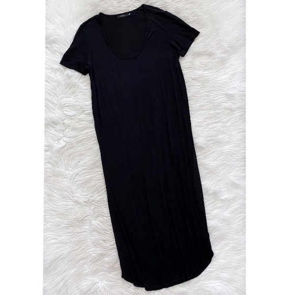 Aritzia Dresses Aritzia Talula Black Short Sleeve Midi Tee Shirt Dress Poshmark
